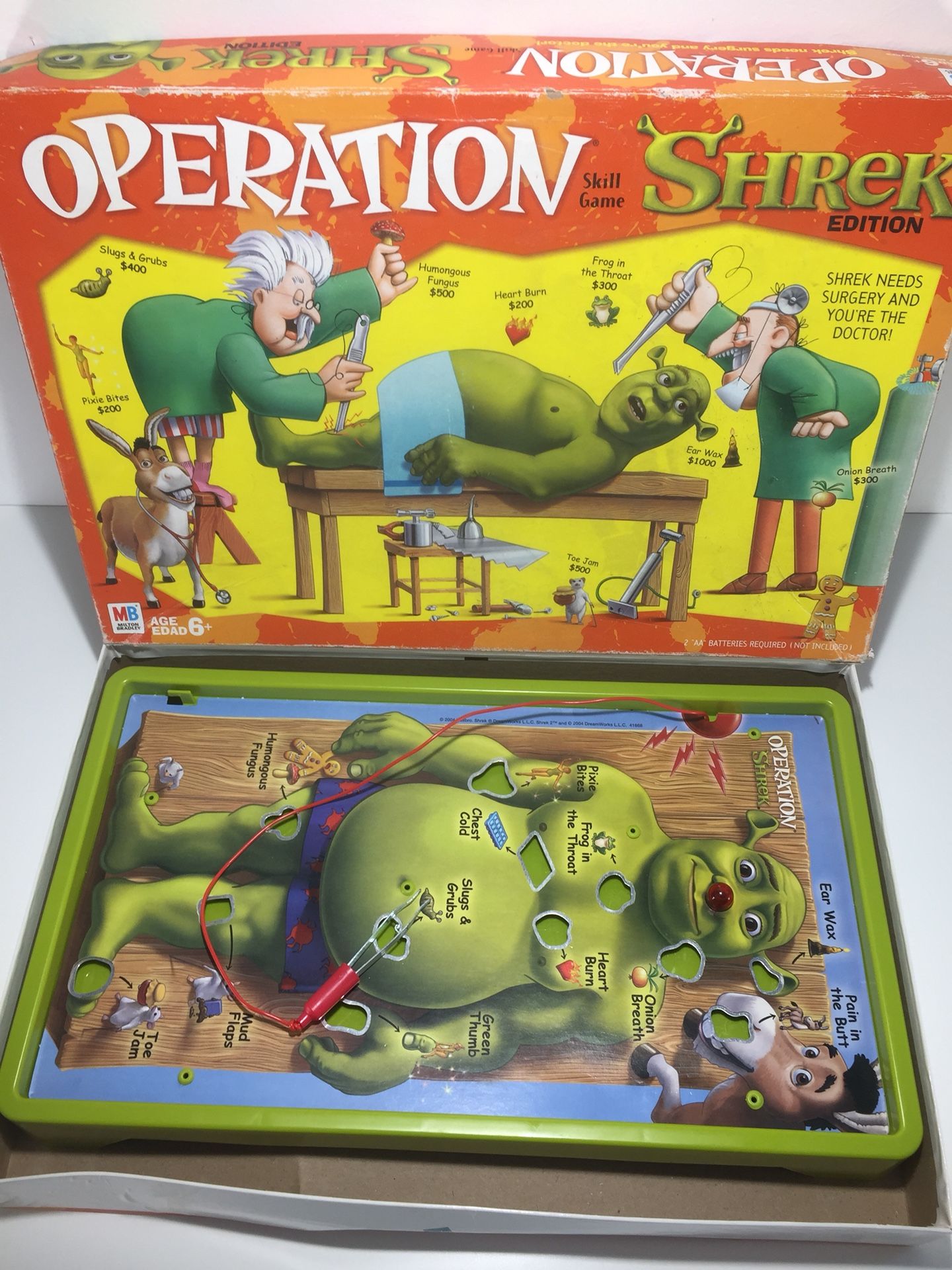 OPERATION SHREK EDITION BOARD GAME HASBRO MAIN GAME PIECE/ PART Tested & Works