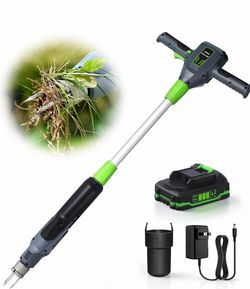 Weed Puller Tool, 21V Powerful Garden Tools Electric Weeding Tool with 2.0Ah Battery and Charger, Gardening Tools Weeder Tool with 3-Claw Steel Head f