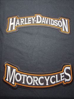 Harley Davidson Rocker Patch Set (Orange/Black)