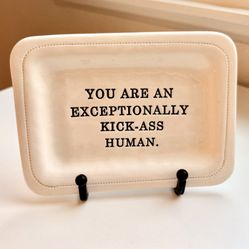 Porcelain Quote Dish with Stand