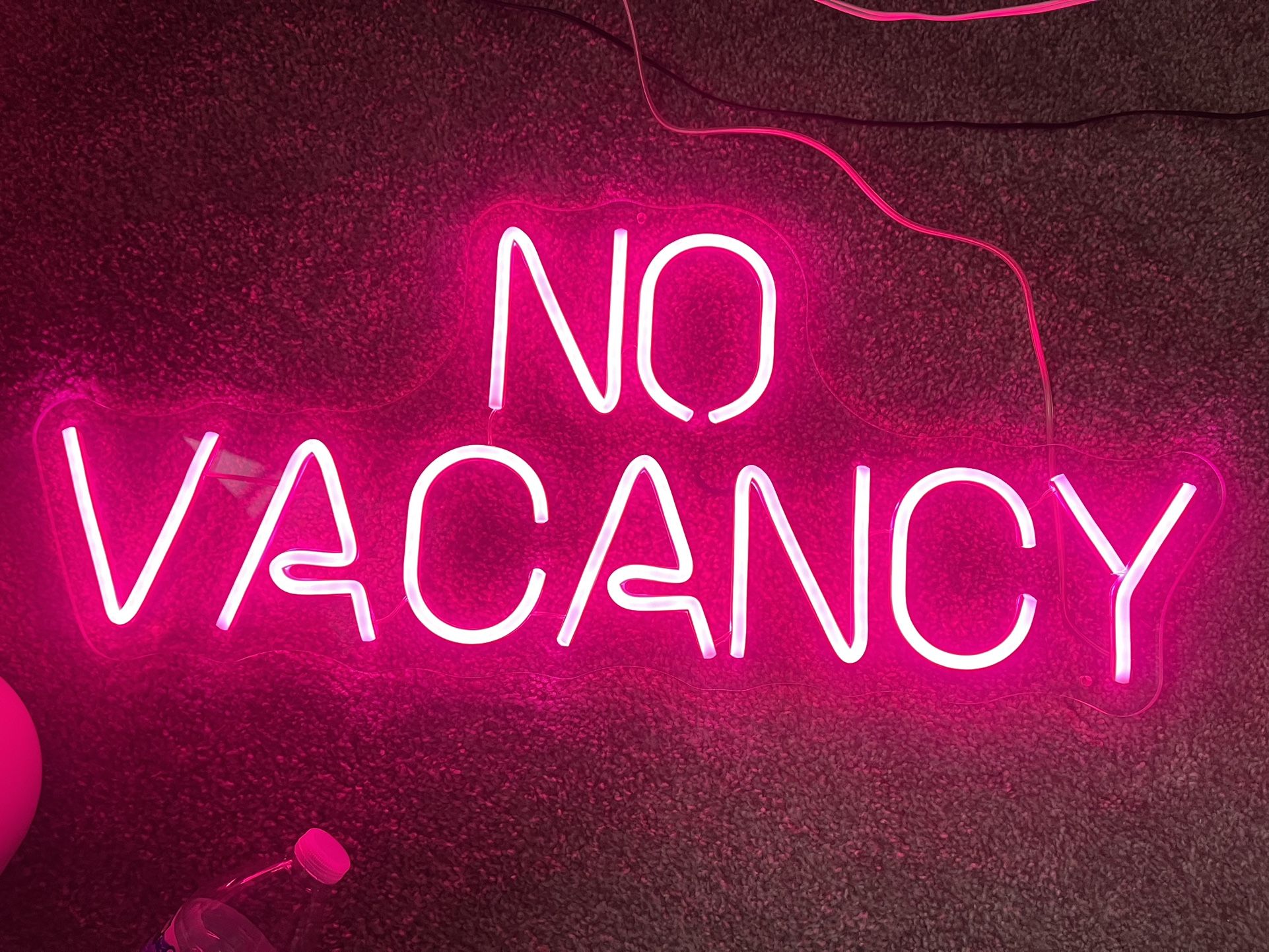 No Vacancy Neon Hot Pink Sign LED