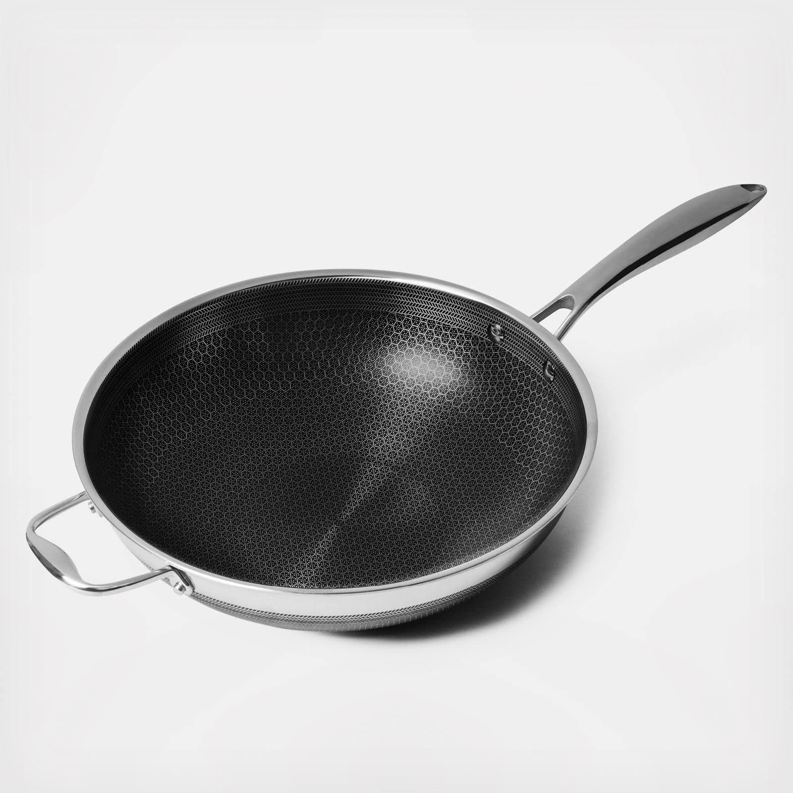 HexClad - Our 12” Hybrid Wok is currently on sale for 30% off for a limited  time! The HexClad Wok is 12” across and 3” deep, allowing for high volume  cooking and
