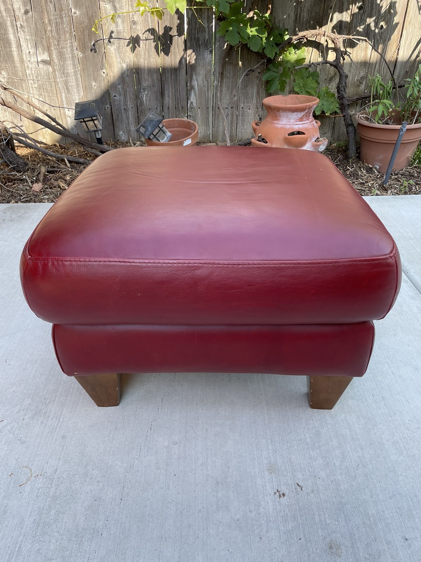 Natuzzi Genuine Leather Ottoman