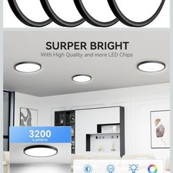 3200lm LED Flush Mount Ceiling Light, Super Slim 12 inch LED Ceiling Light, 5000K LED Ceiling Light for Bedroom, Living Room, Dining Room, Garage, Off