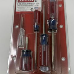 Craftsman 47137 5 Piece Screwdriver Set Slotted Made In USA NOS
