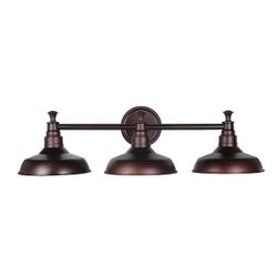 Design House 520320 Kimball Industrial Farmhouse 3-Light Indoor Bathroom Vanity Light with Metal Shades for Over the Mirror, Coffee Bronze

