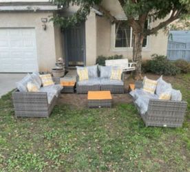 Outdoor Wicker Sectional Sofa Set with Coffee Table patio furniture patio set outdoor furniture deep seating cushions fully assembled in the box 🚎☑️?