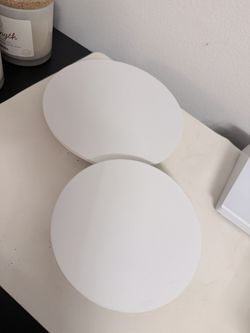 White & Walnut Wooden Risers (2)