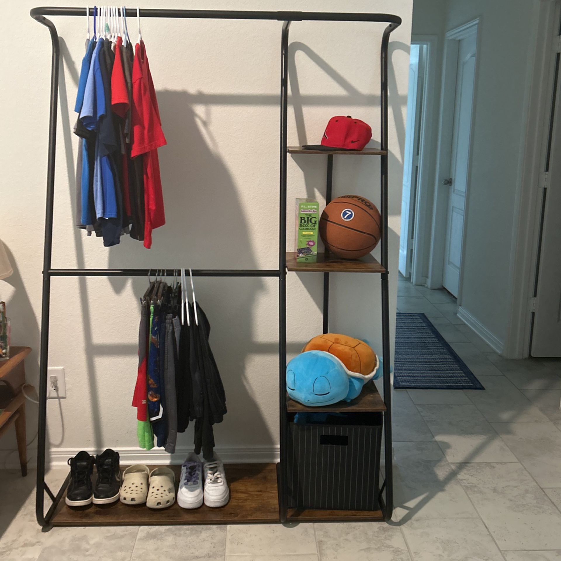 Brand New 2 Tier Closet Organizer/ Clothing Rack with Wooden Shelves