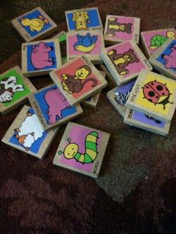 Wooden matching blocks