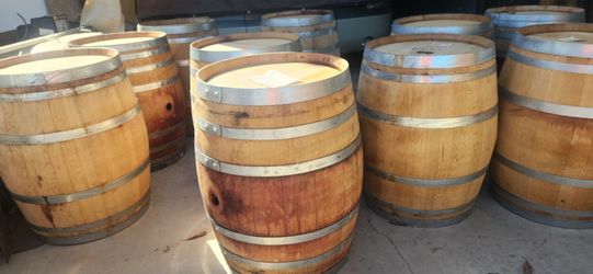 Full wine barrels