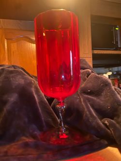 Beautiful red flower vase vintage