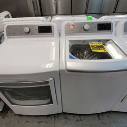 New LG Large Capacity Top Loading Washer And New LG Gas Dryer Set 