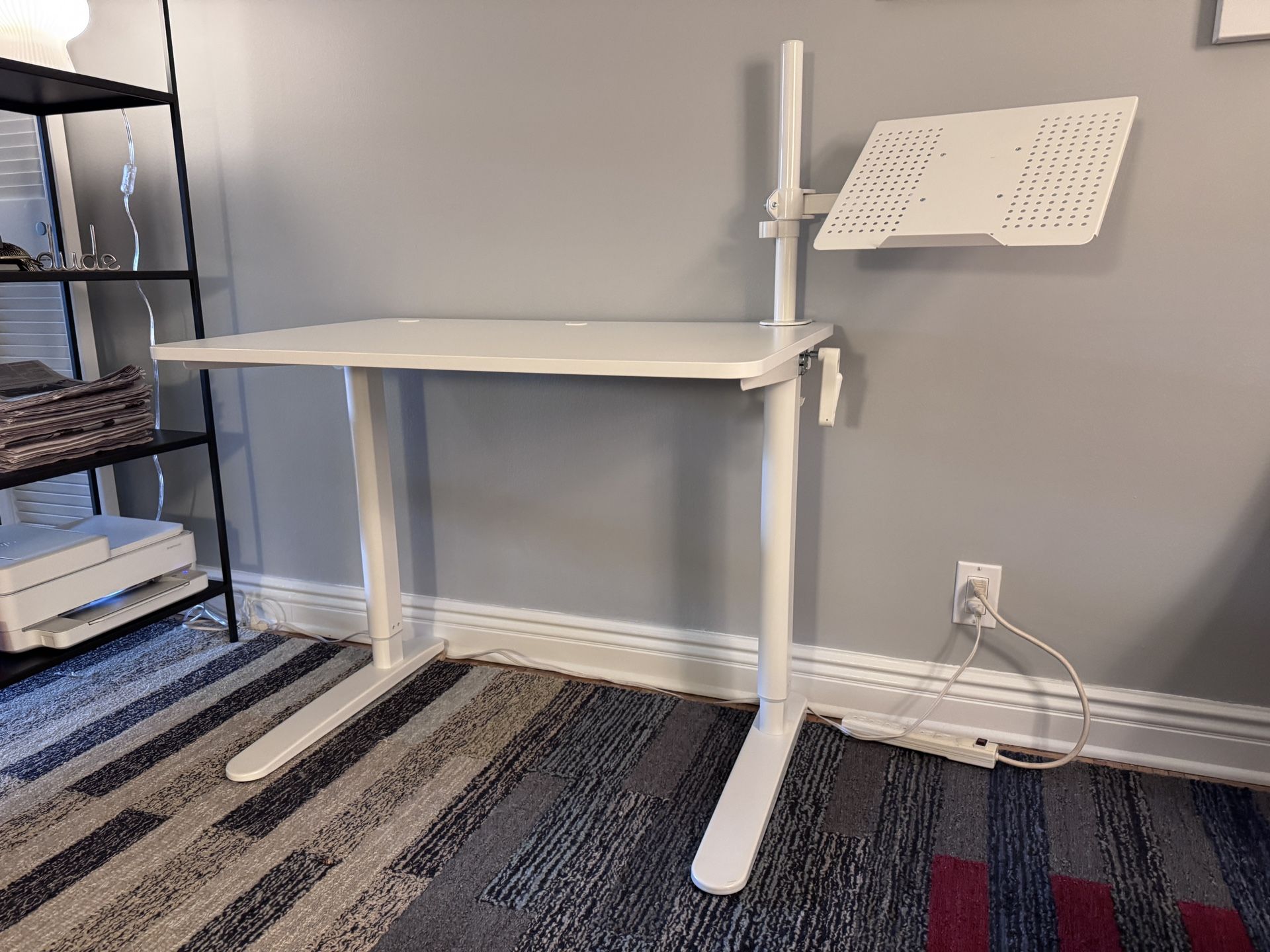 Sit Stand Desk (Manual) IKEA With Laptop Arm