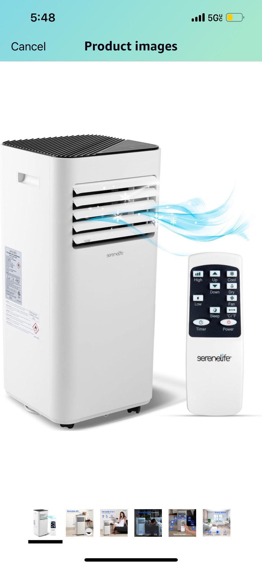 Portable AC fan dehumidifier