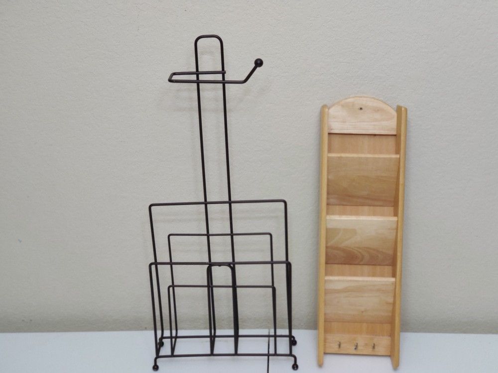 Toilet Paper/Magazine Rack And Mail Holder