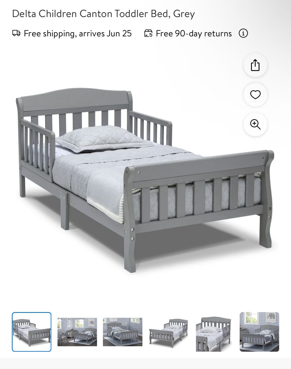 Delta toddler Bed GREY