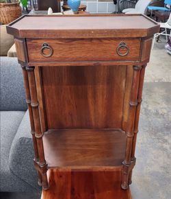 Vintage Brandt Solid Hardwood Side/End Table with Drawer