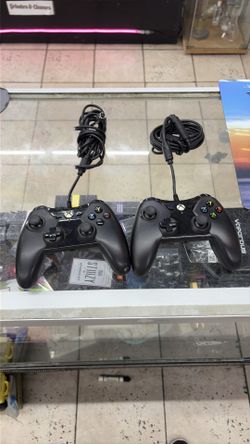 black PowerA wired controllers for Xbox consoles.