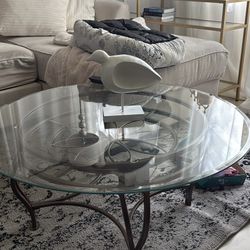 Round Glass Cocktail/Coffee Table