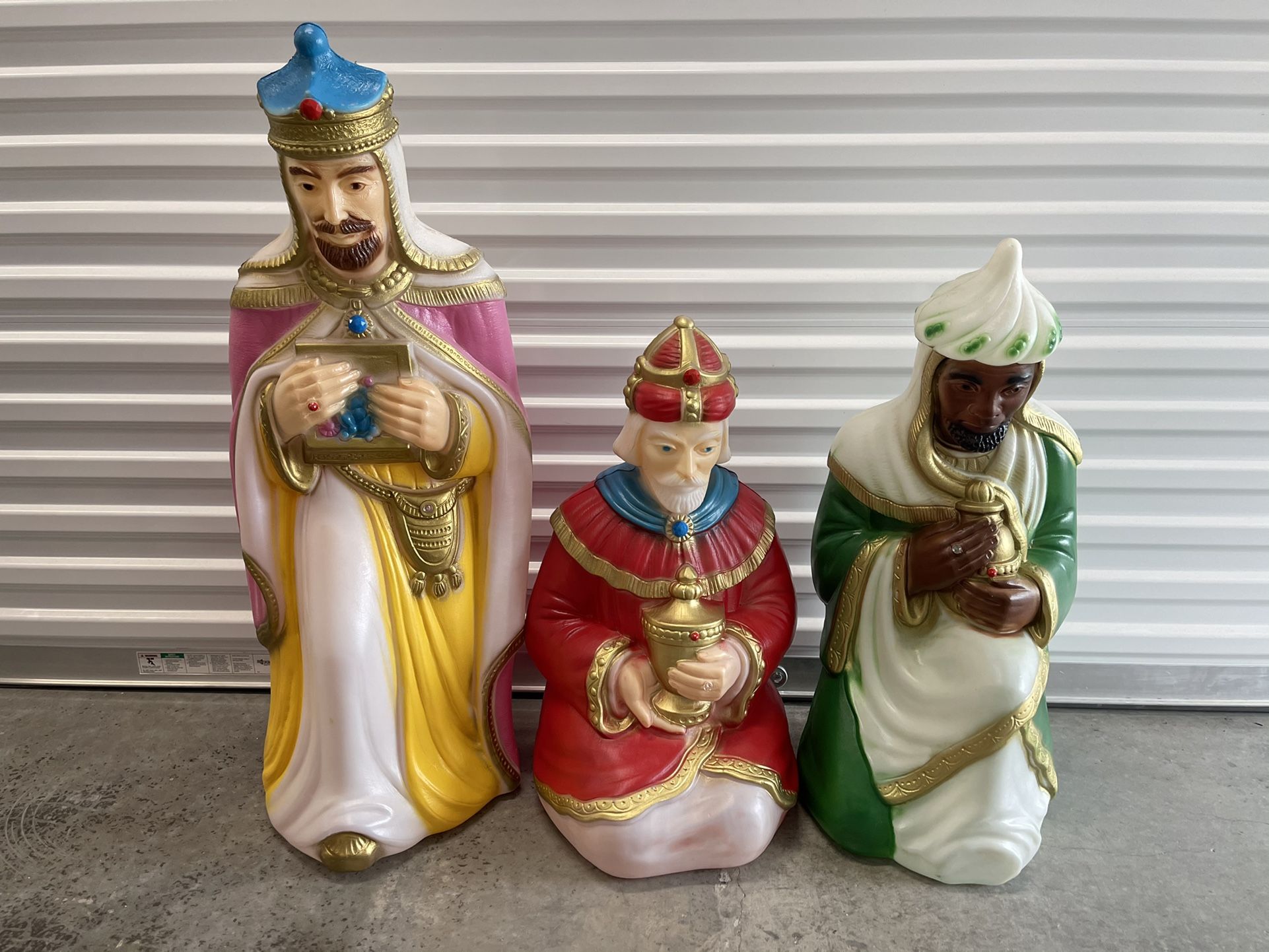 Vintage Empire Blow Mold Three Wisemen Model 1369 36" Large Size Nativity Christmas