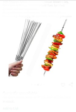 40 Steel kebab skewers 14"
