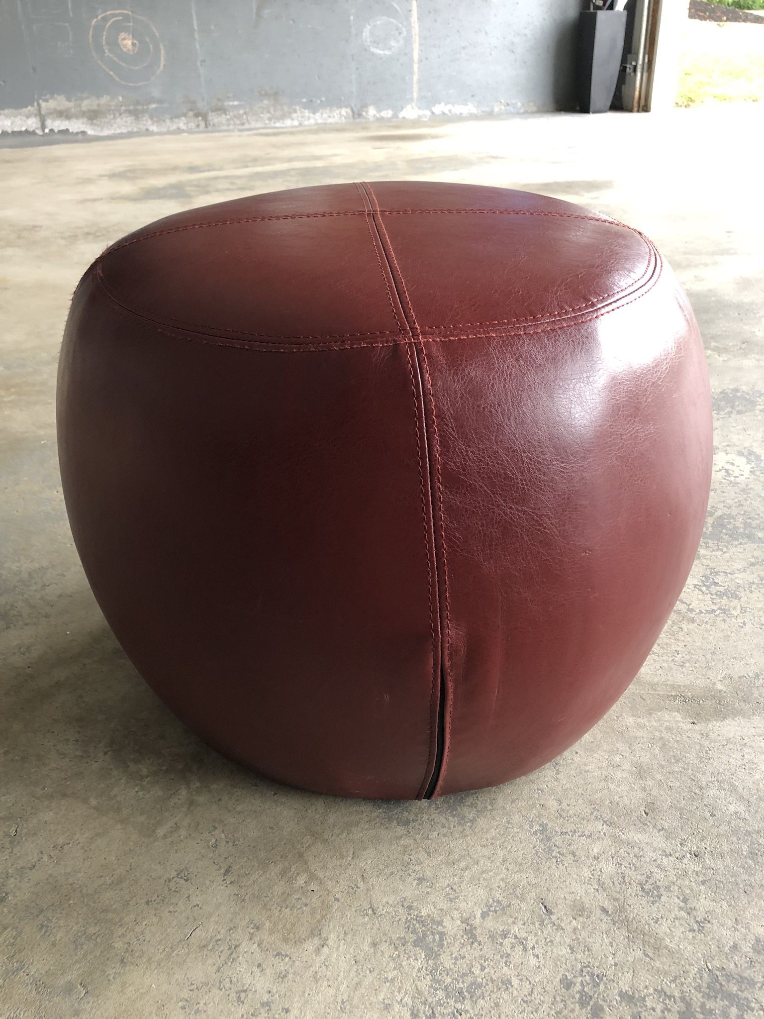 Red Leather Ottoman - Only $20