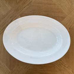 Serving Platter by Home in White Porcelain, 15” x 11” x  21/2” Oven, Microwave and Dishwasher safe.