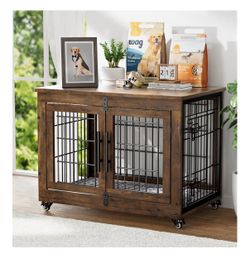 Rustic Brown Furniture Dog Crate