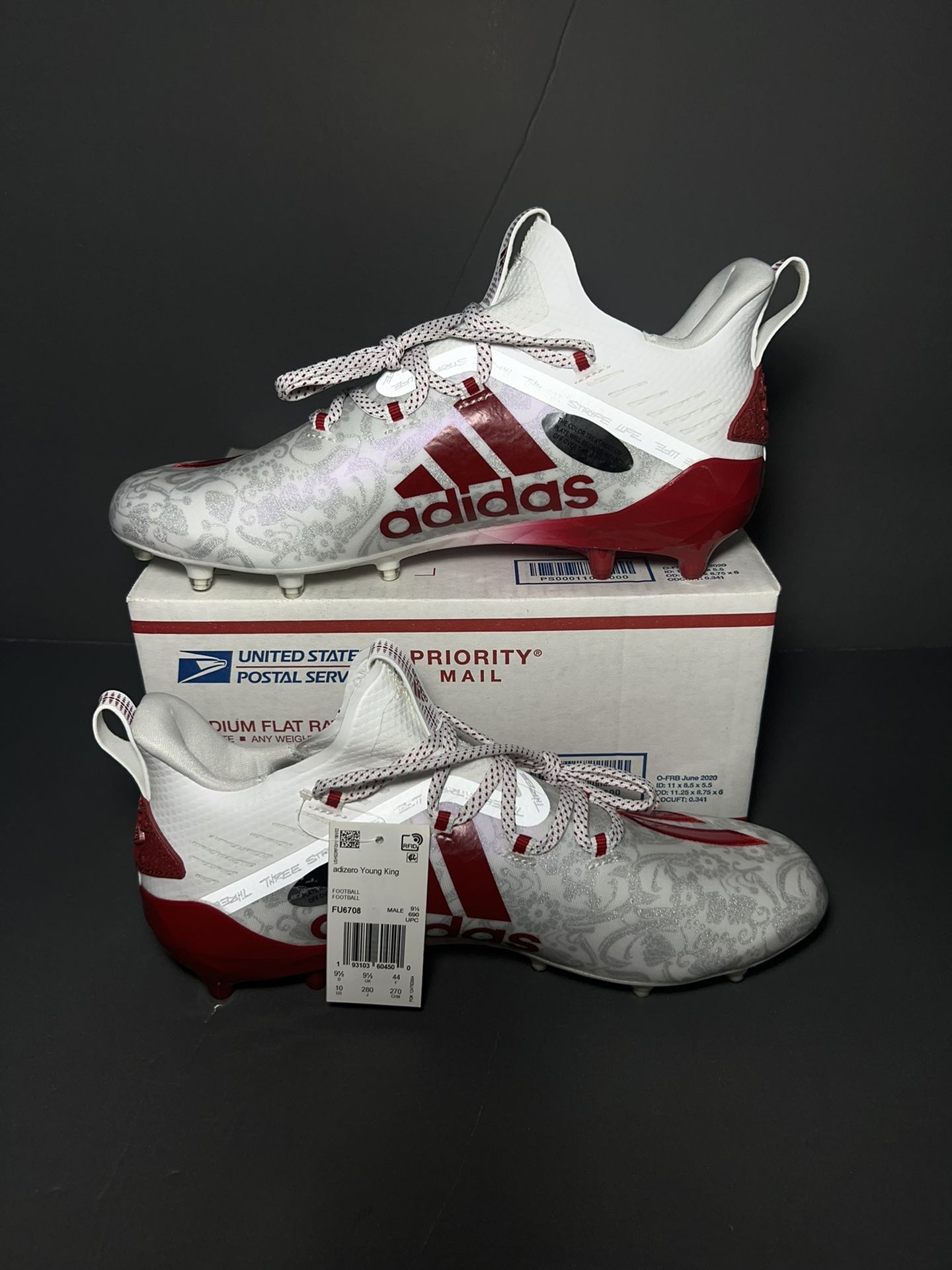 Adidas Adizero New Reign Young King Football Cleats Floral Red