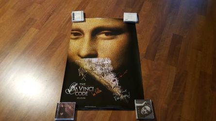 Tom Hanks and cast Signed Autographed Da Vinci Code Photo Movie Poster two-sided poster one side signed with COA
SIGNED MOVIE POSTER-The Da Vinci Code