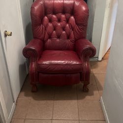 Couch Red Leather 