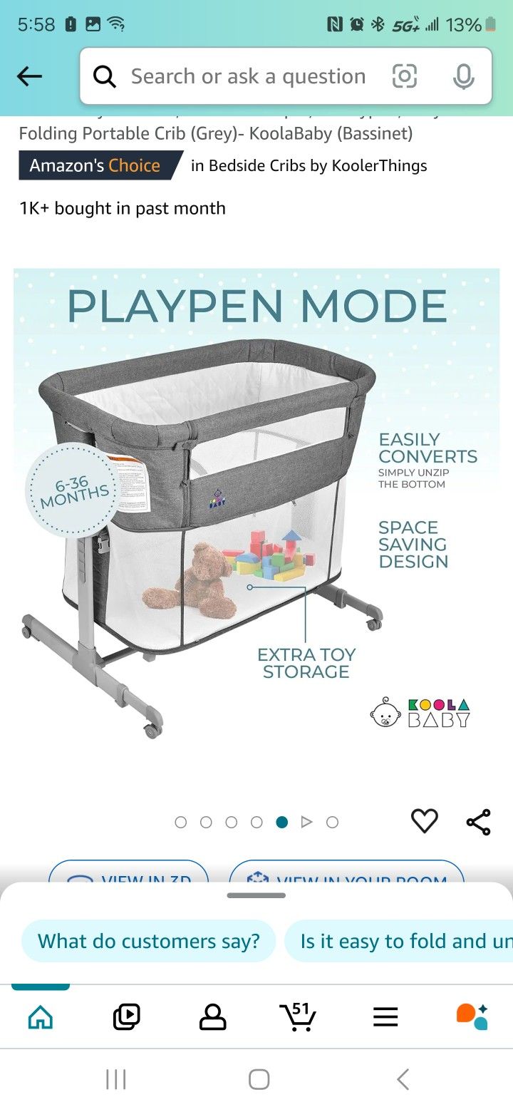 KoolaBaby Bassinet, Bedside Sleeper