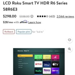 58 Inch Hisense 4k Tv 