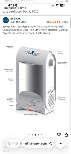 EyeVac touchless stationary vacuum