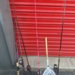 Fishing Polls All Different Sizes With Line  And Net 