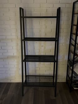 Black Metal 4-Tier Ladder Shelf (2 Available)