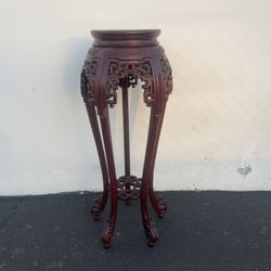 Vintage Tall Chinese Carved Rosewood Plant Stand