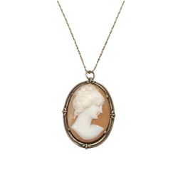 Cameo Pendant Brooch Necklace(34)65