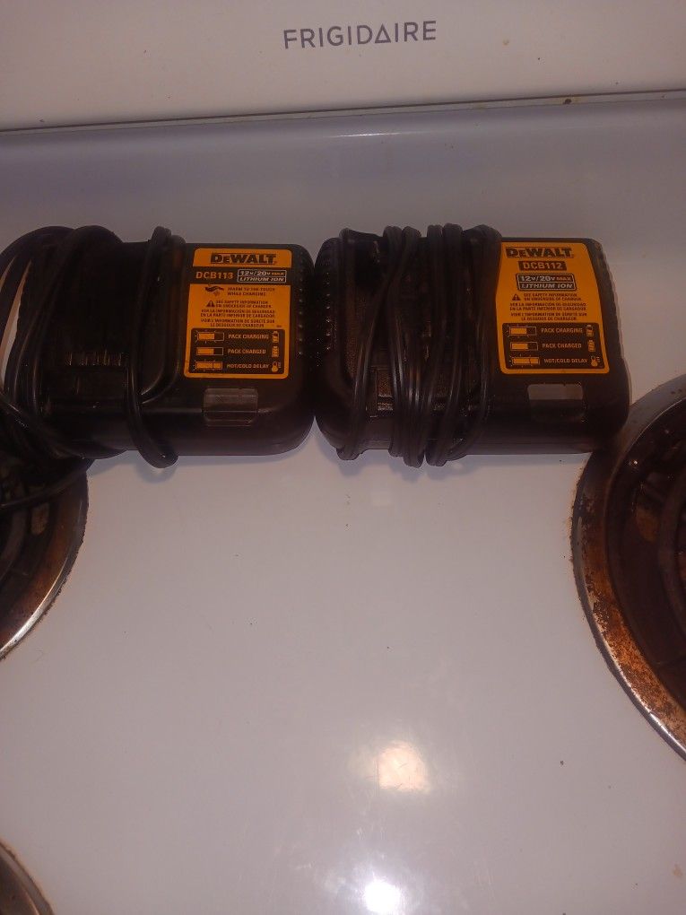 DeWalt Battery Chargers 12 Volt 20 Volt Max