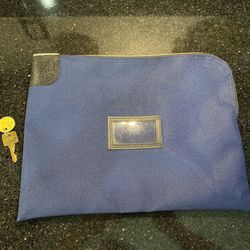 A. Rifkin Co. 7-Pin Locking Security Bag Blue for Valuables Private Diary 15x12”