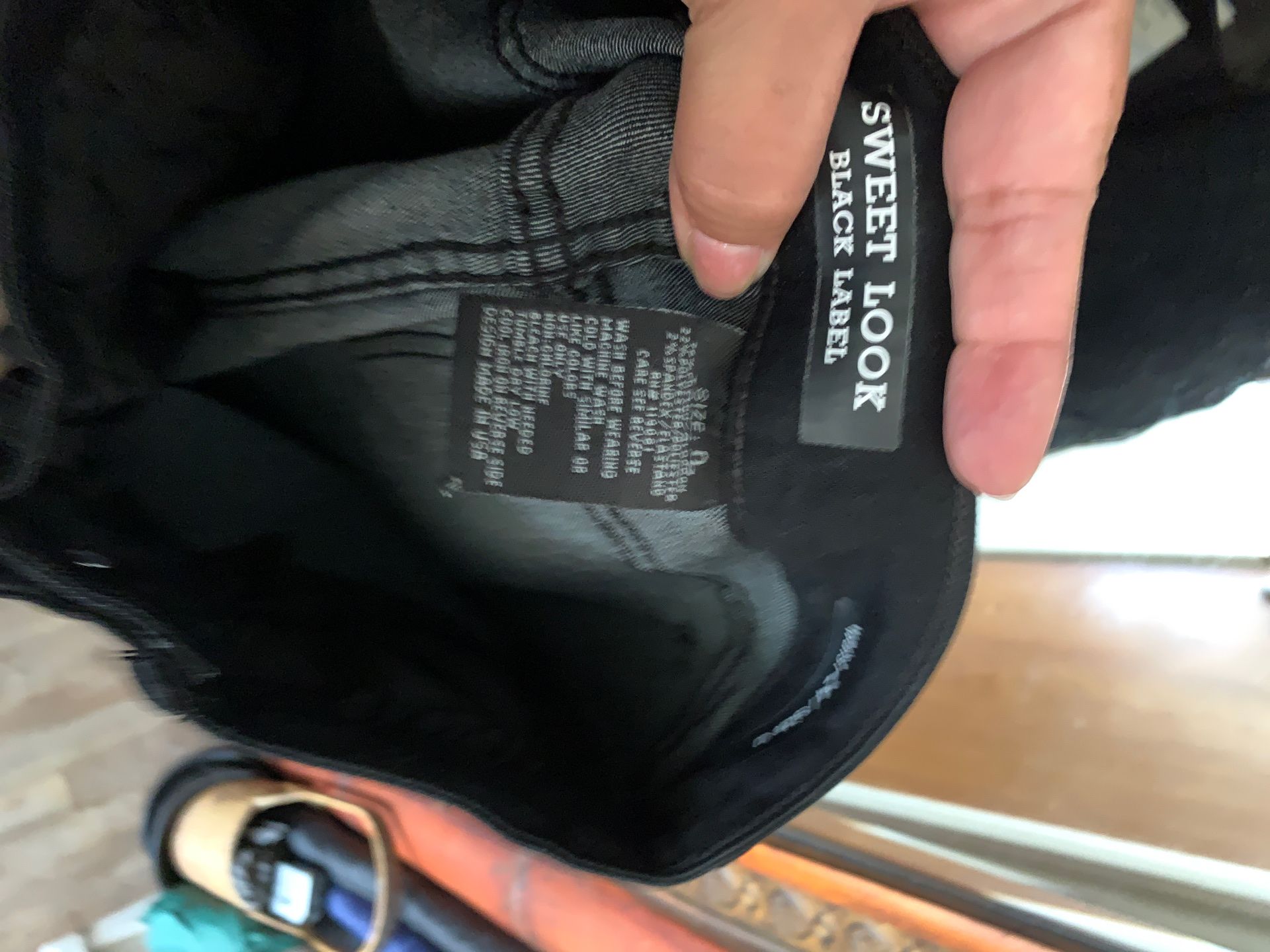 Brand new extra stretchy fringe black denim