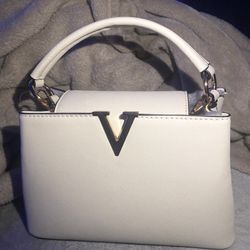 White EVVE satchel bag crossbody handbag with Shoulder Strap