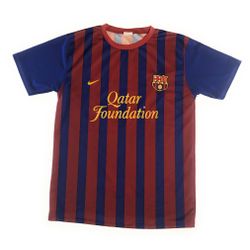 Vintage Nike Barcelona Qatar Foundation Messi Futbol Soccer Jersey 