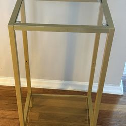 Gold Tone And Glass Table