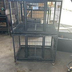 Dog Double Crate Stacked 