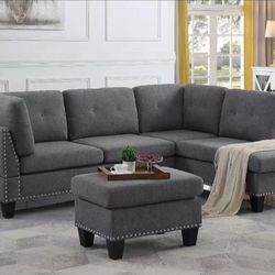 BRAND NEW SECTIONAL COUCH WITH OTTOMAN IN ORIGINAL BOX