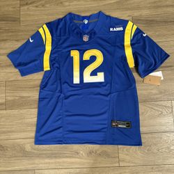 Men’s LA Rams #12 Puka Nacua Blue stitched Jersey,  S to 3Xl
