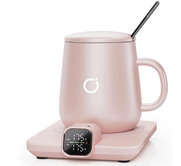 Heated Coffee Mug and Warmer Set, Heated Plate with Auto Shut-Off, 1°F Precise Temperature