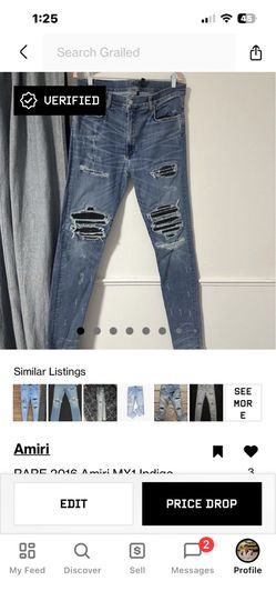 RARE 2016 Blue Indigo MX1 AMIRI Denim